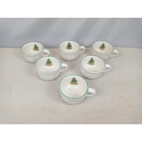 Pfaltzgraff Other - Set of 6 Pfaltzgraff Christmas Heritage Cups Mugs Holiday Christmas Tree Green T